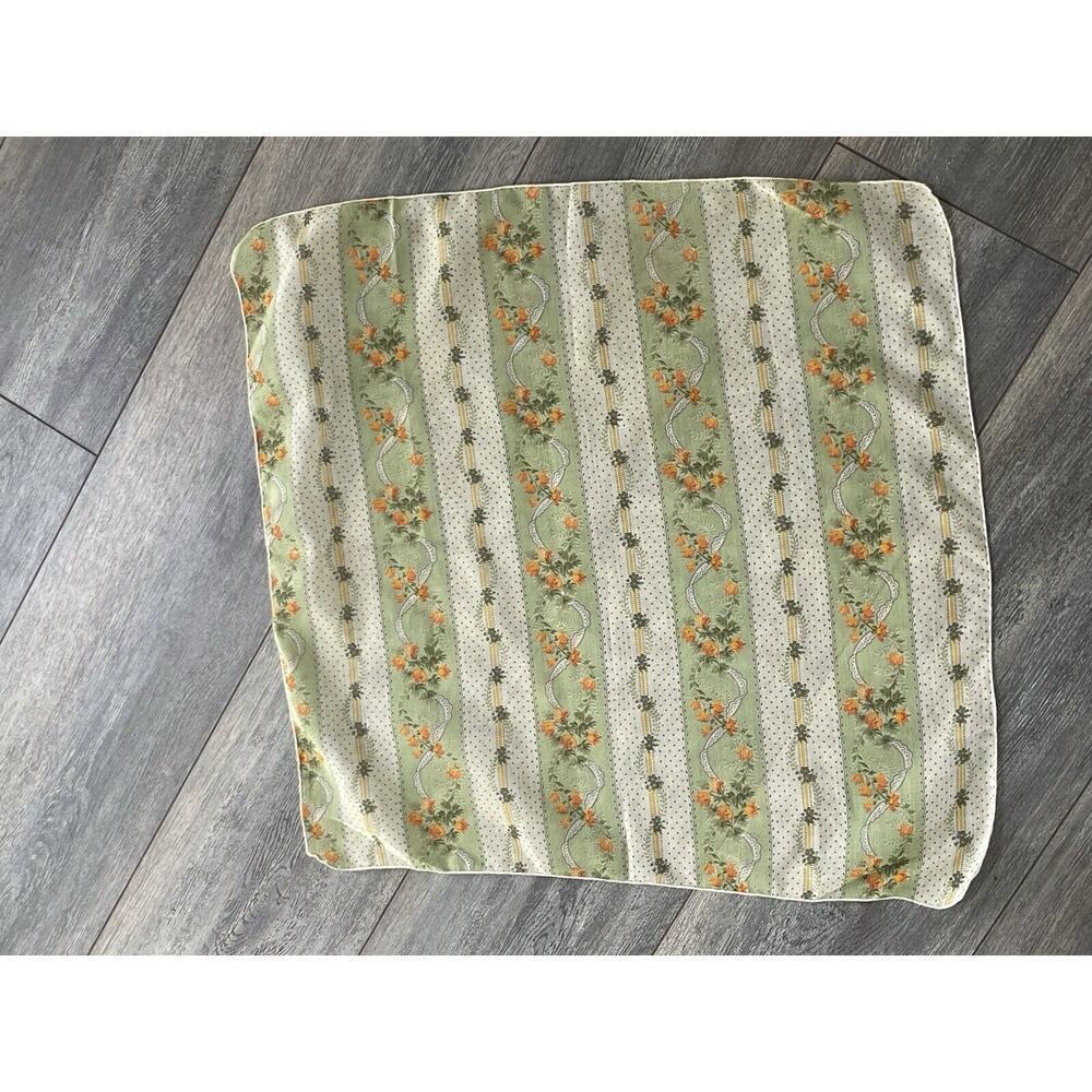 Vintage Scarf Cotton Floral Square Cottagecore Farmhouse Coquette 21” Fairycore